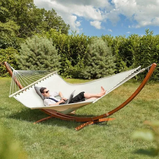 161" Outdoor Swing Wooden Curved Arc Hammock