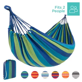 2-Person Brazilian-Style Double Hammock w/ Portable Carrying Bag