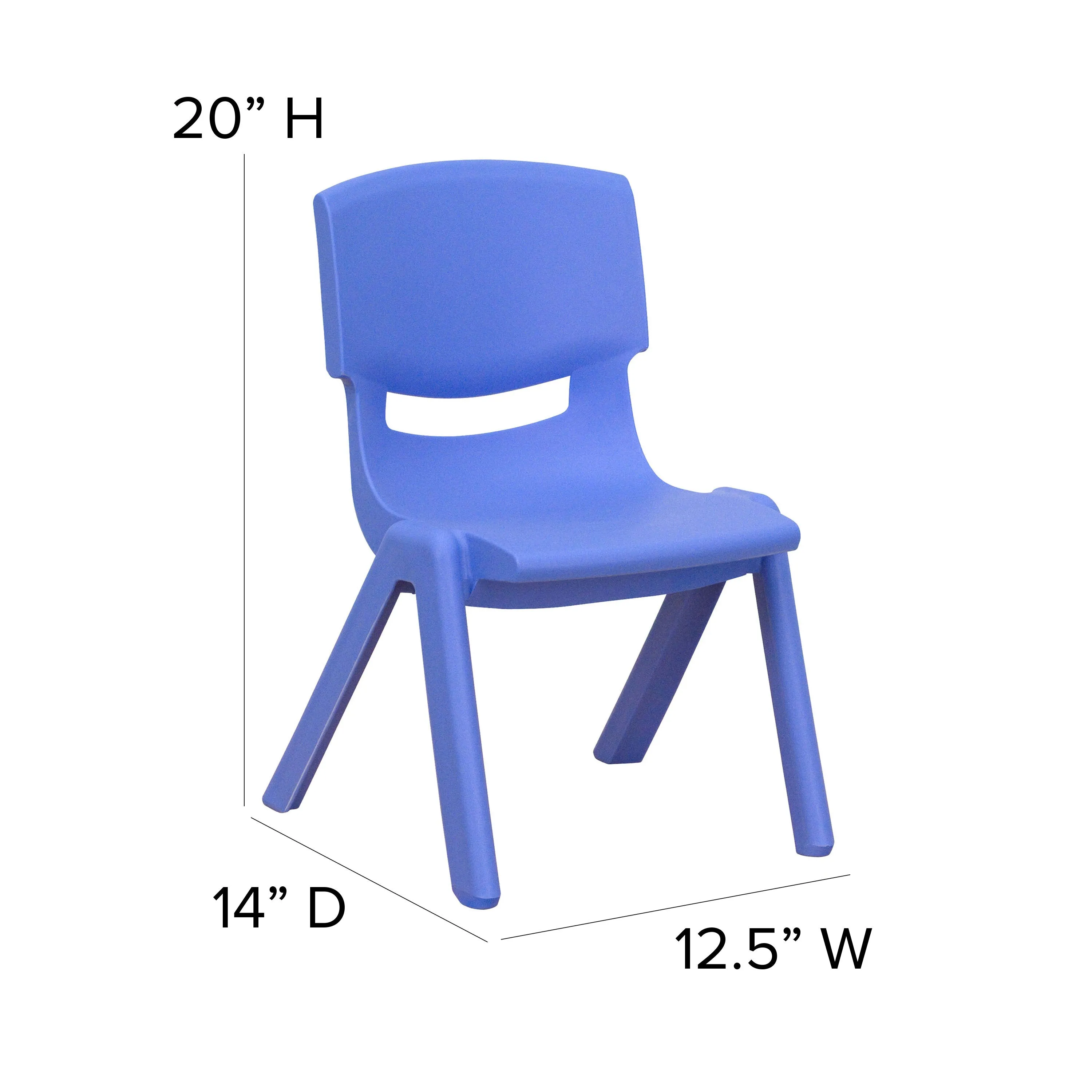 4 Pack Plastic Stackable School Chairs with 10.5" Seat Height