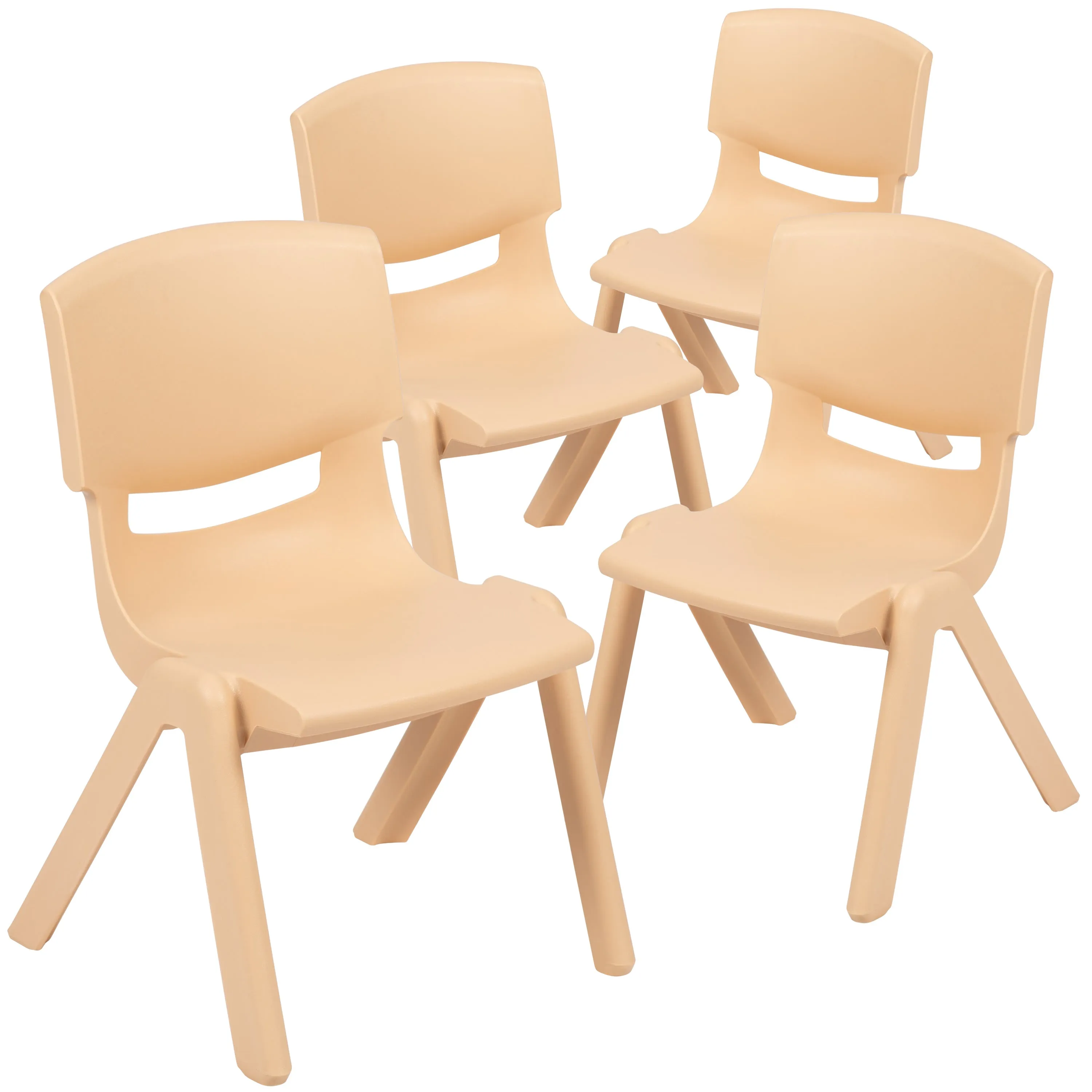 4 Pack Plastic Stackable School Chairs with 10.5" Seat Height