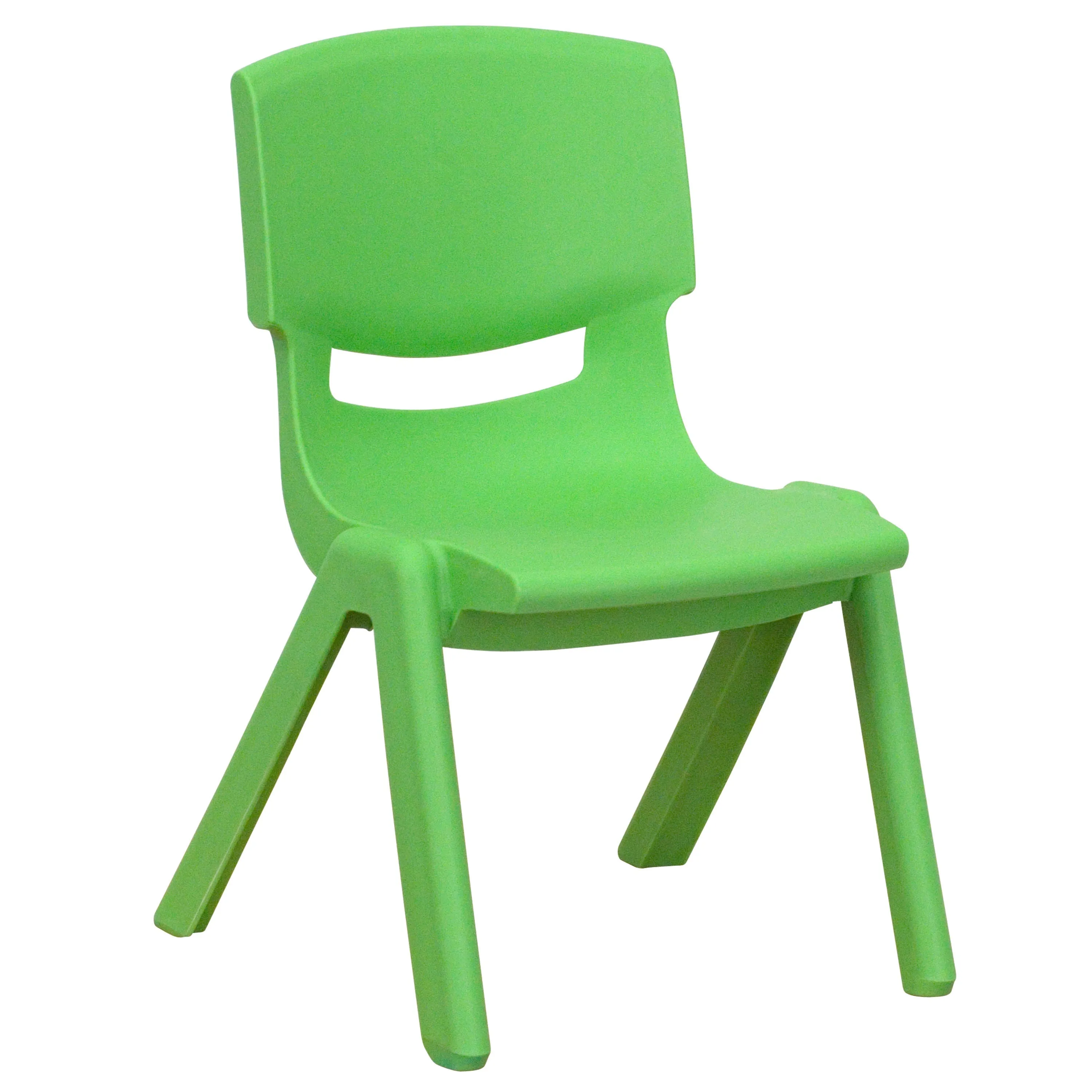 4 Pack Plastic Stackable School Chairs with 10.5" Seat Height