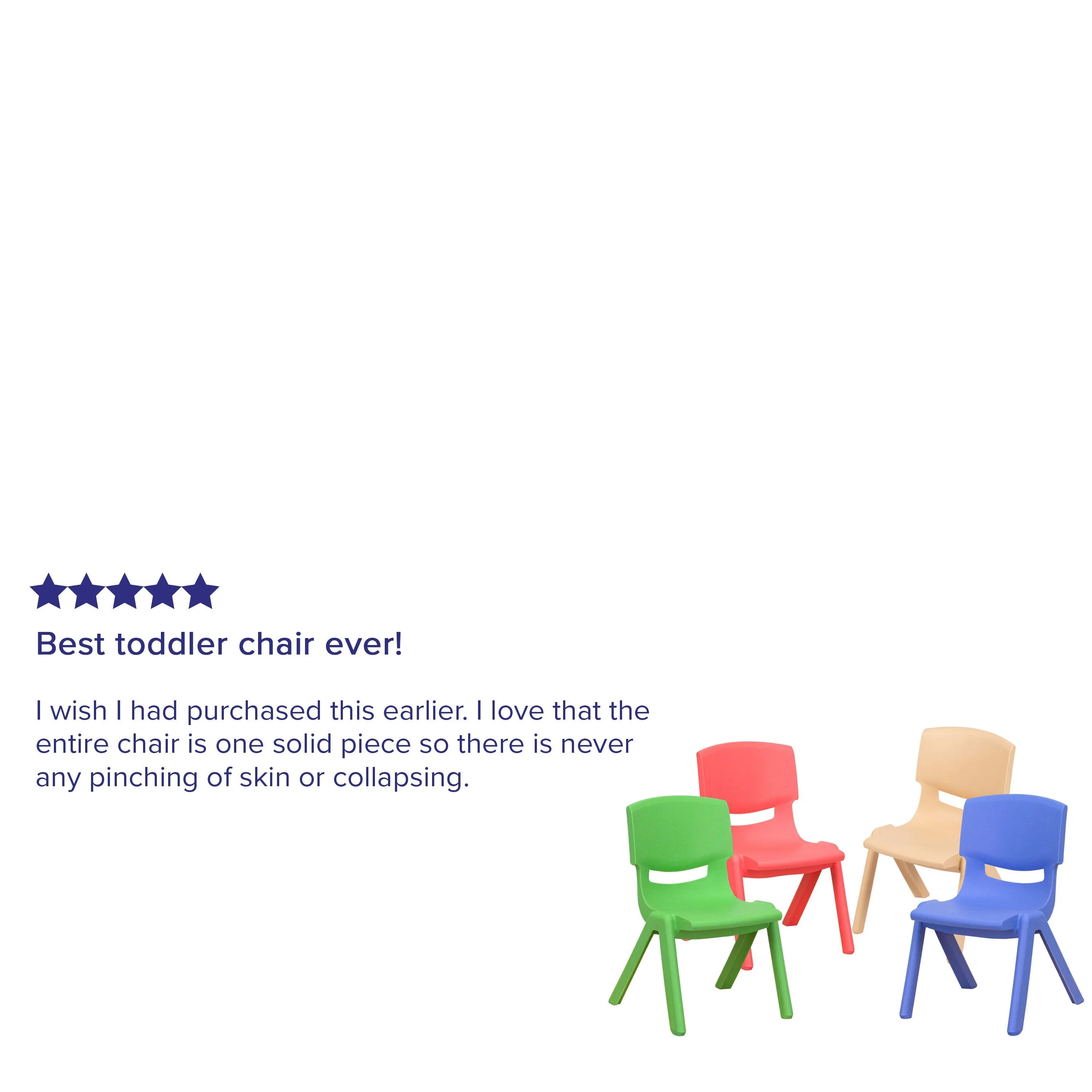 4 Pack Plastic Stackable School Chairs with 10.5" Seat Height