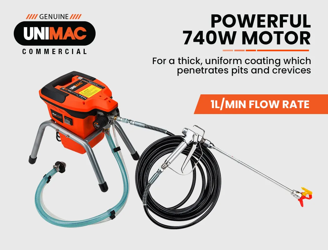 740W Electric Airless Paint Sprayer w/ Accessories, Unimac