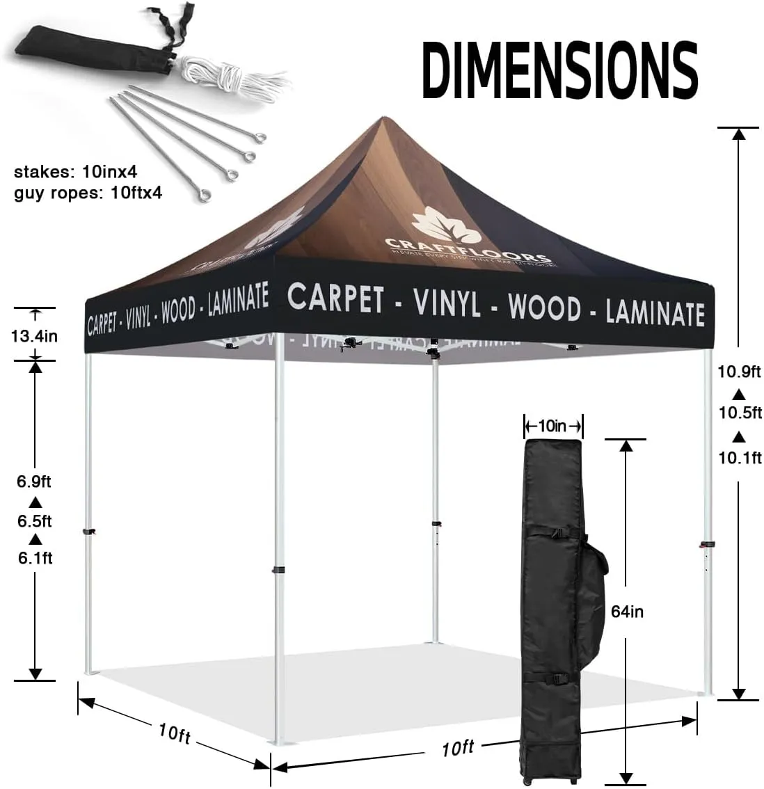 ABLEM8CANOPY CRAFTFLOORS 10x10 Canopies and Pop Up Tents