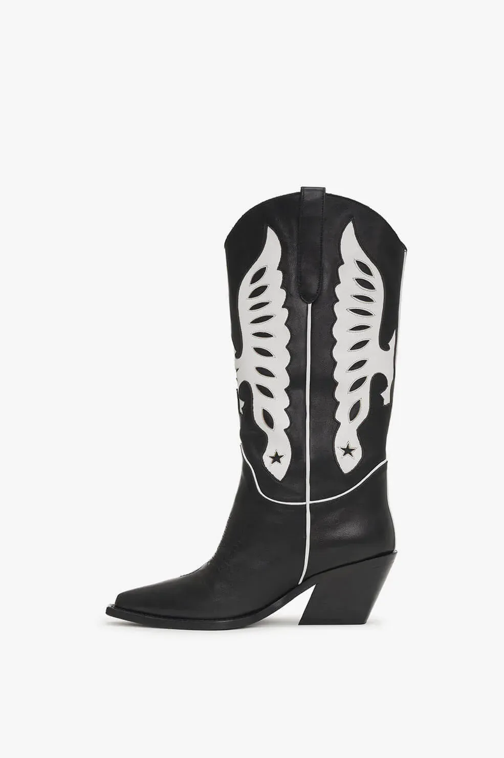 Anine Bing - Mid Calf Tania Boots in Black and White