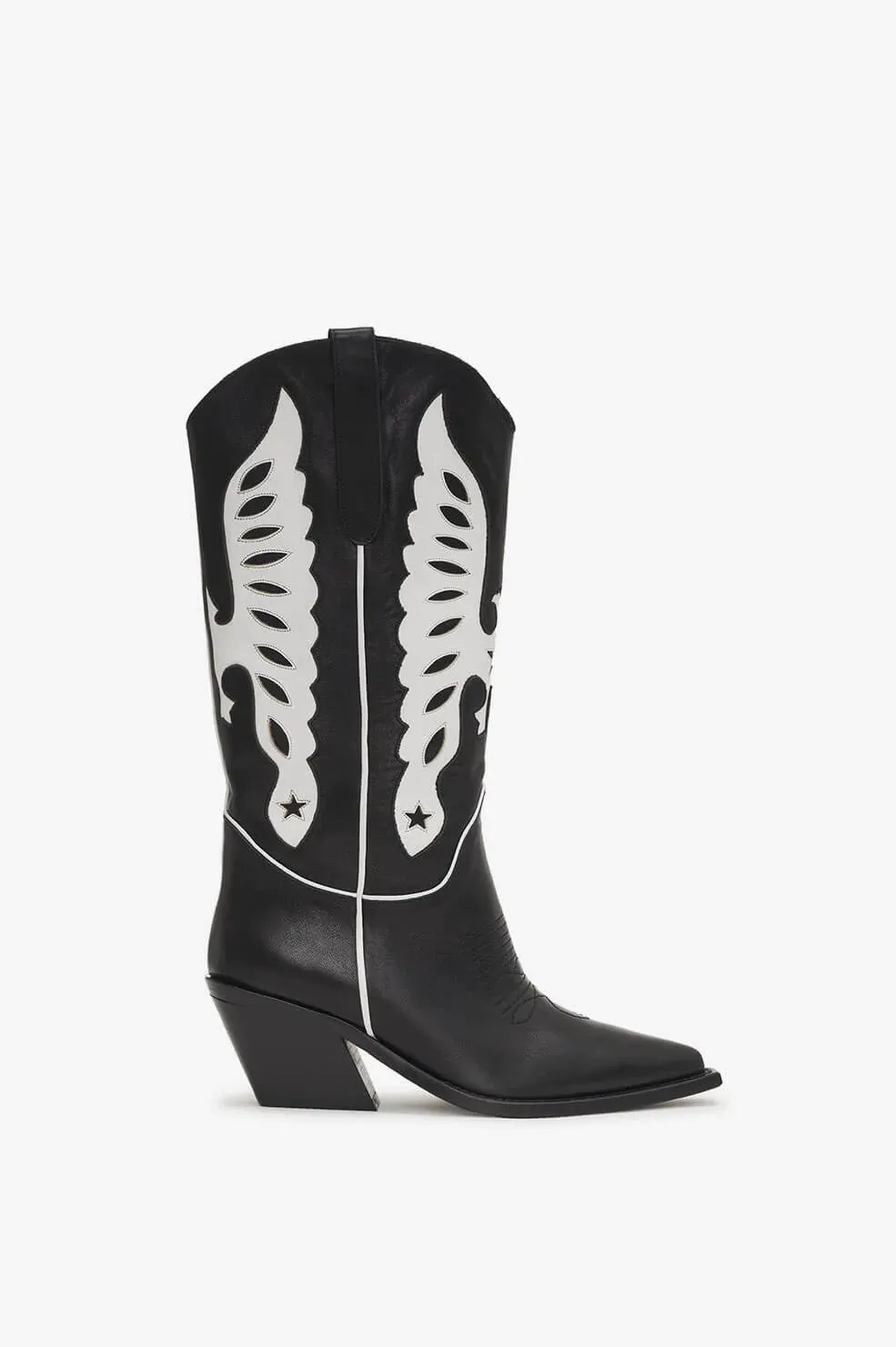 Anine Bing - Mid Calf Tania Boots in Black and White