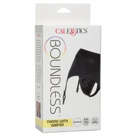 Boundless Thong w/Garter 2L/3XL - Black