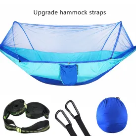 Camping Hammock with Mosquito Net Pop-Up Light Portable Outdoor Parachute Hammocks Swing Sleeping Hammock Camping Stuff