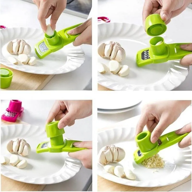 Colorful Stainless Steel Garlic Press  Easy to Use Kitchen Tool