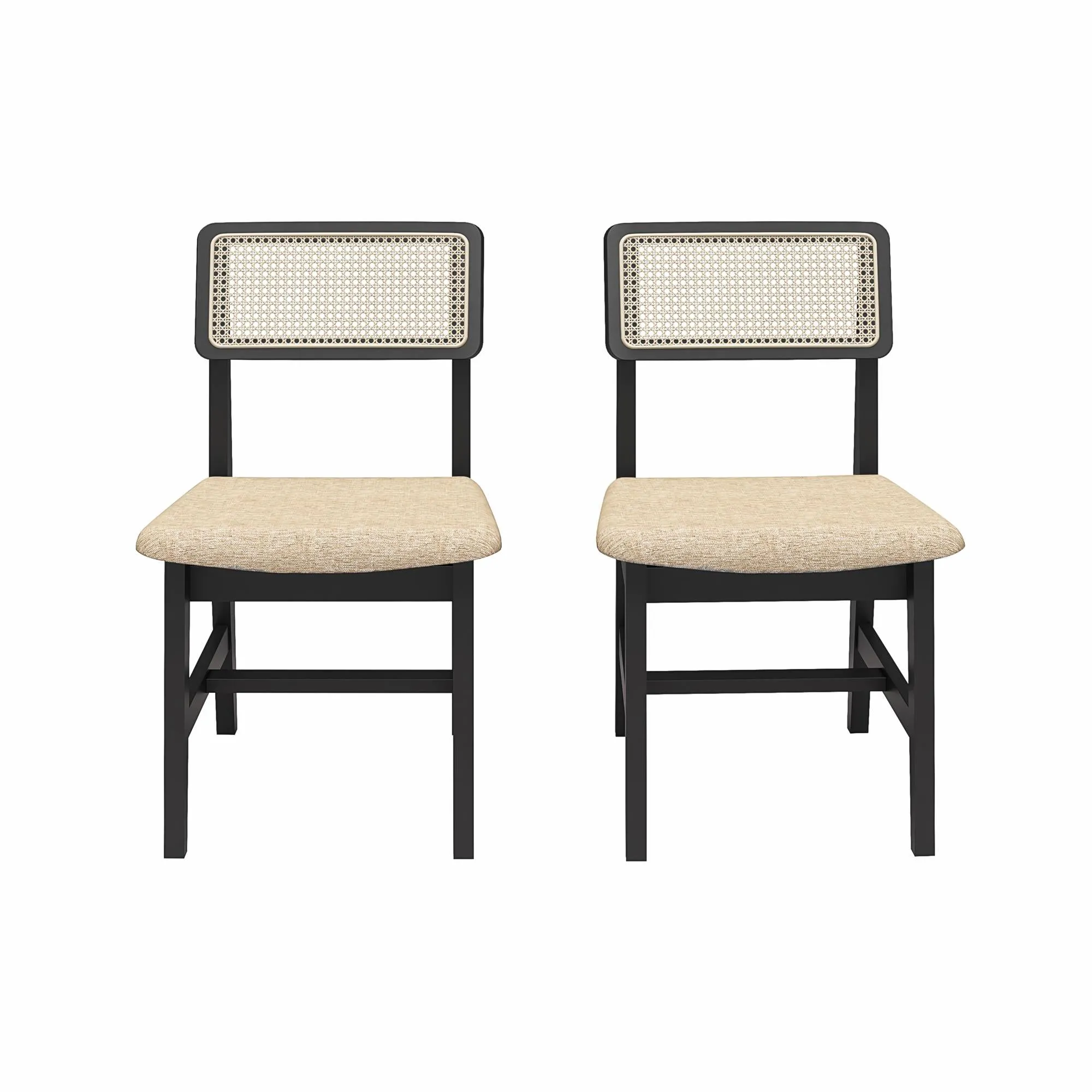 Eleni Cane Dining Chairs, Set of 2