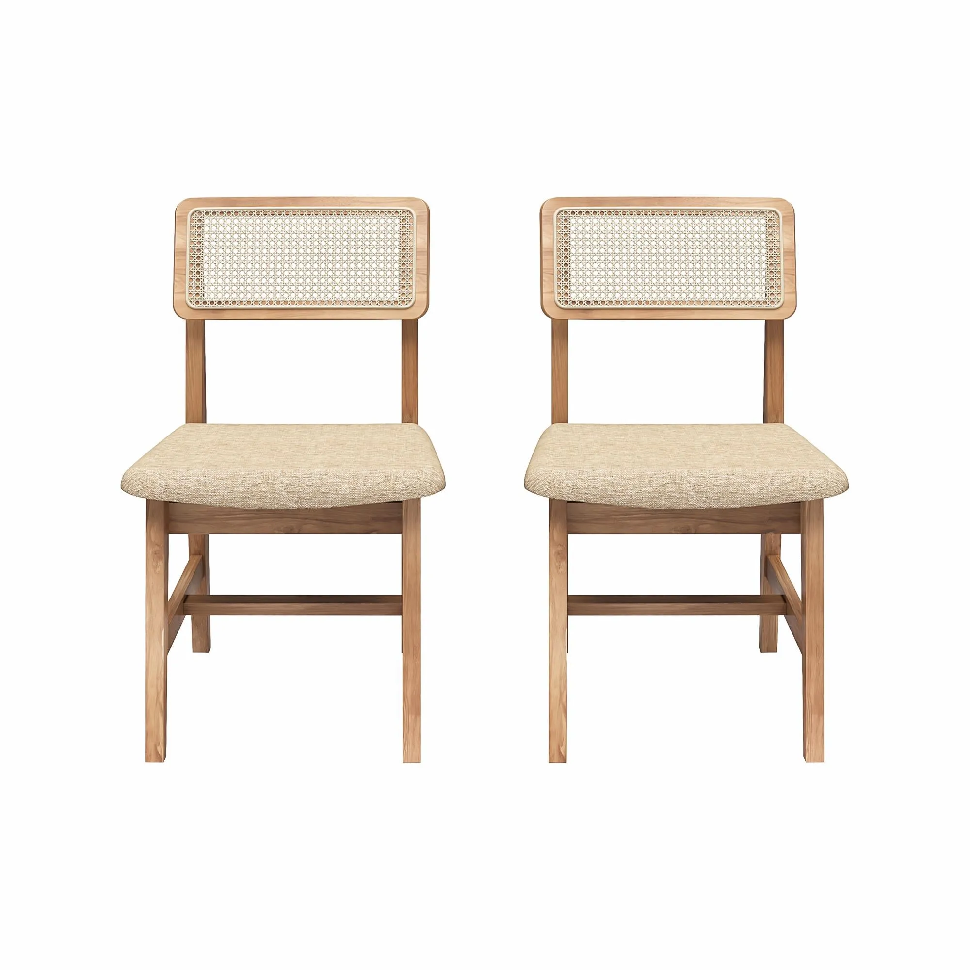 Eleni Cane Dining Chairs, Set of 2