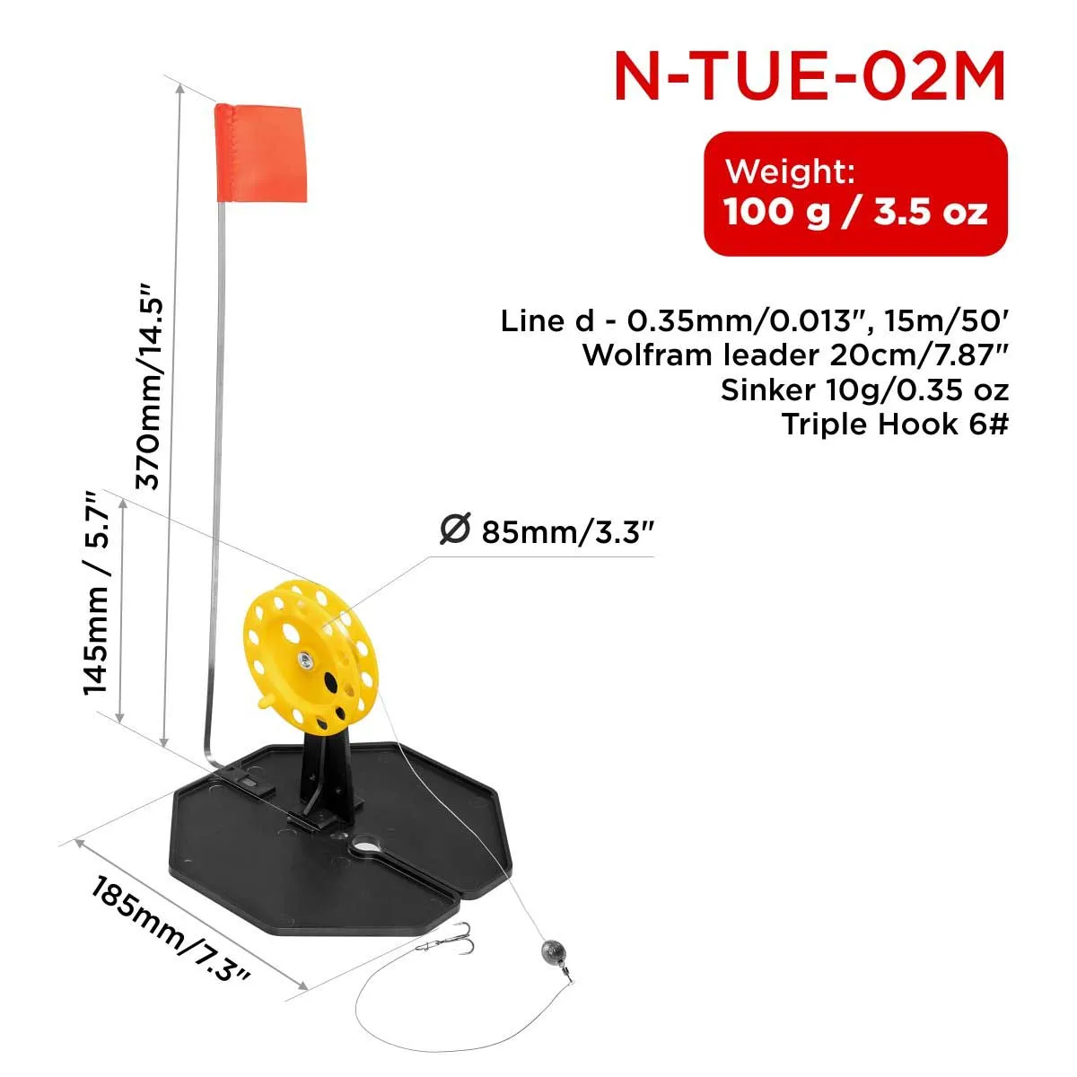 Equipped Tip-up Pop-Up Integrated Hole-Cover Easy to Clip 50 ft