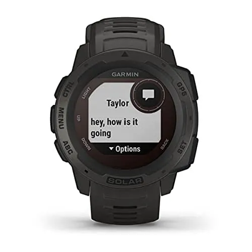 Garmin 010-02293-10 Instinct Solar, Rugged Outdoor Smartwatch with Solar Charging Capabilities, Built-in Sports Apps and Health Monitoring, Graphite