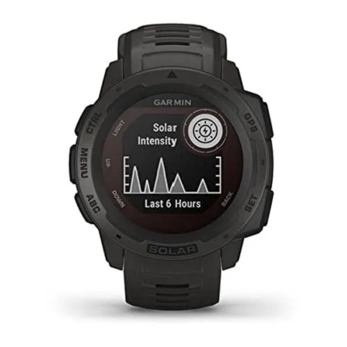 Garmin 010-02293-10 Instinct Solar, Rugged Outdoor Smartwatch with Solar Charging Capabilities, Built-in Sports Apps and Health Monitoring, Graphite