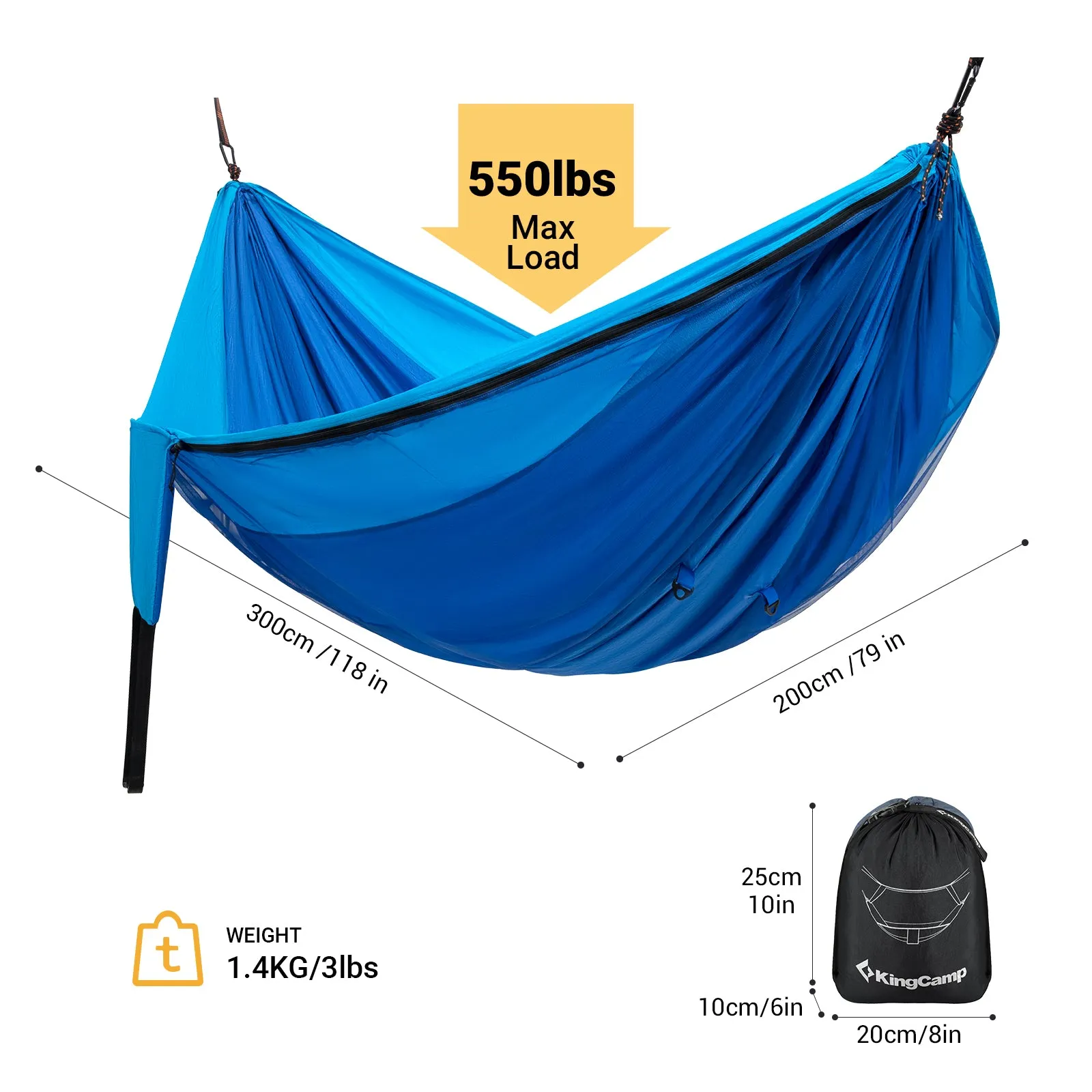 KingCamp Double nylon mosquito net hammock