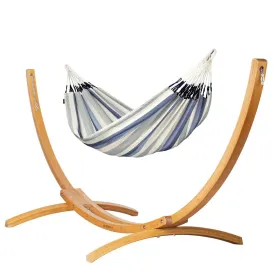 LA SIESTA Brisa Double Classic Swing Hammock with Wooden Stand (W 160 cm)