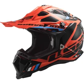 Ls2 Mx437 Fast Motocross Helmet FLuo Orange Black-06 L