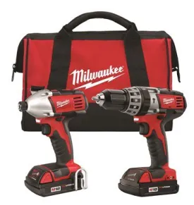 Milwaukee M18 Hammer Drill With Impact Drive And Compact Battery