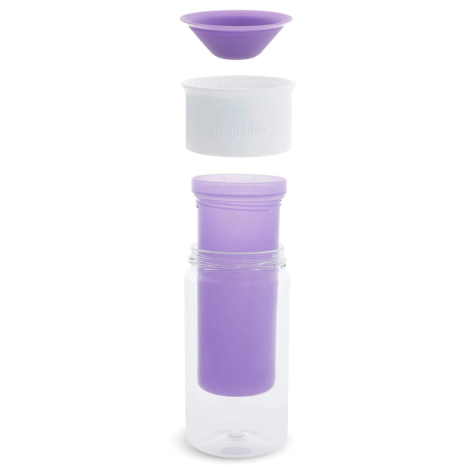 Munchkin Miracle 360 Insulated Sippy Cup, Includes Stickers to Customize Cup, 9 Ounce, Purple