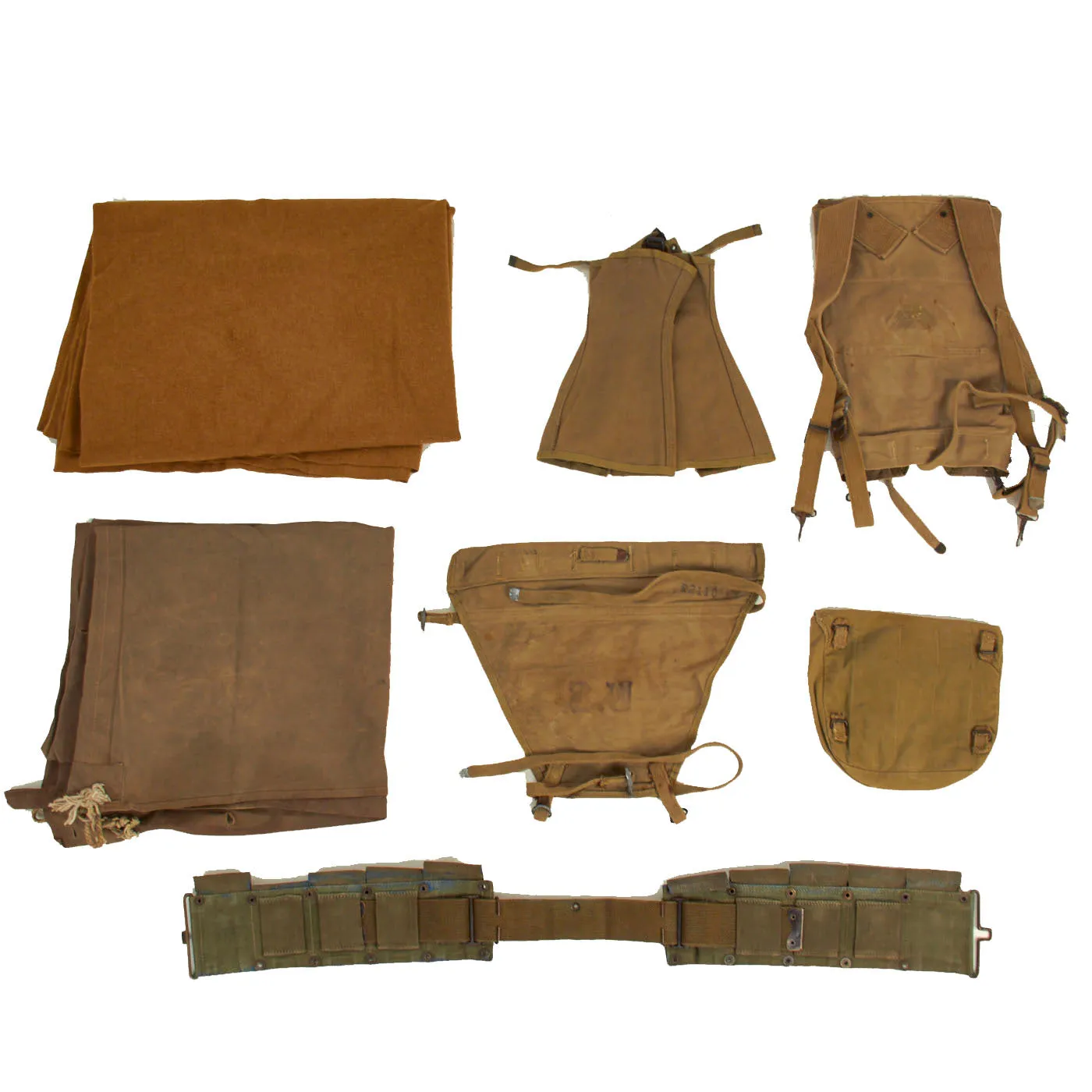 Original U.S. WWII G.I. Field Gear Lot - 7 Items