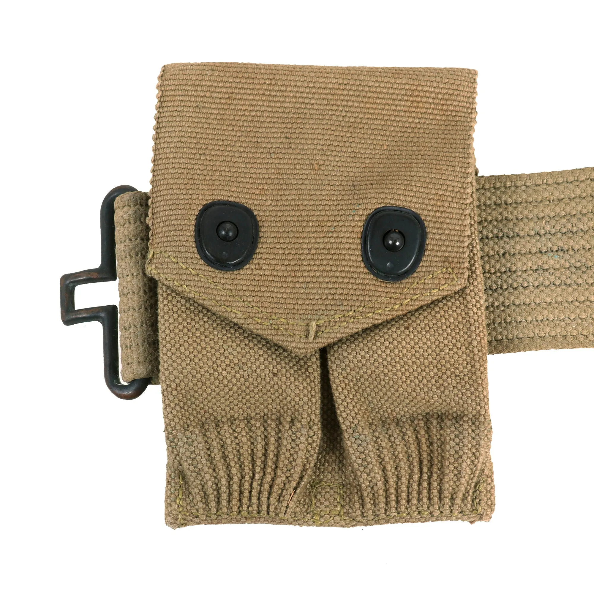 Original U.S. WWII Officer M1936 Pistol Belt, M1911 Holster by Enger-Kress, Magazine Pouch & First Aid Pouch WITH Box & Bandage