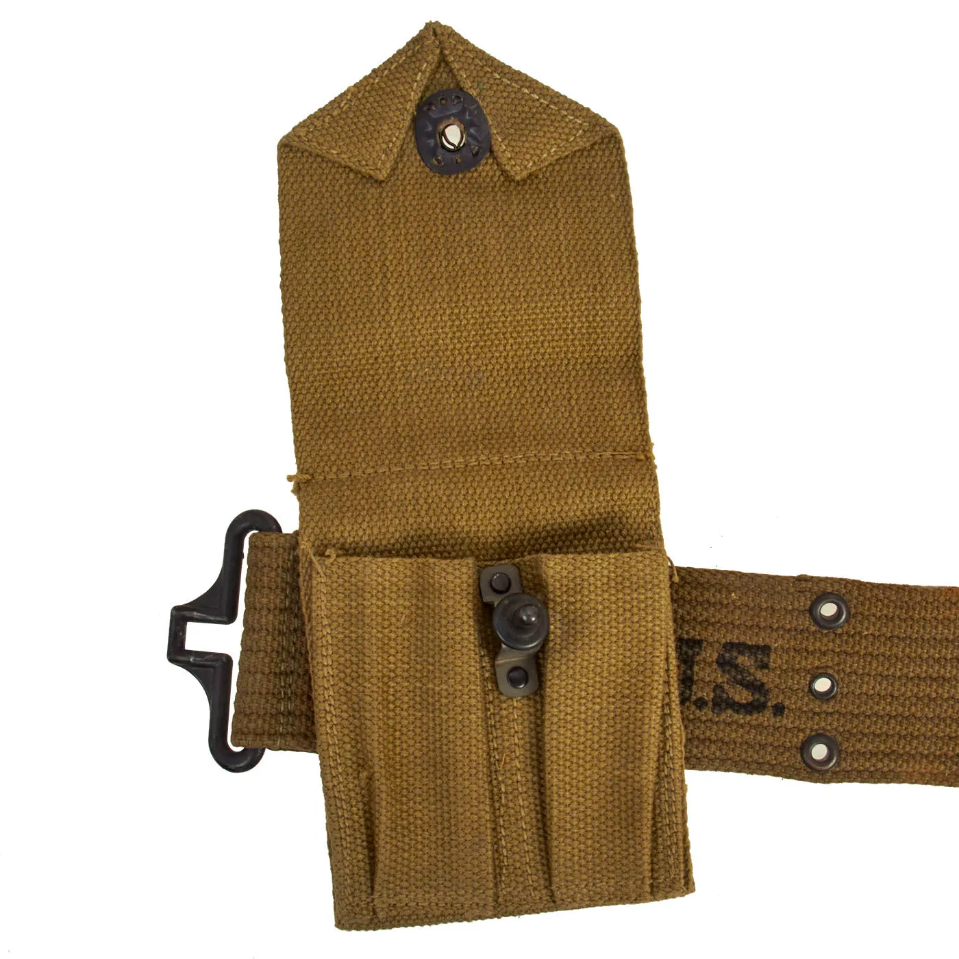 Original U.S. WWII Officer M1936 Pistol Belt, M1911 Holster, Magazine Pouch & Carlisle First Aid Pouch with Bandage- 1944 Dated Set