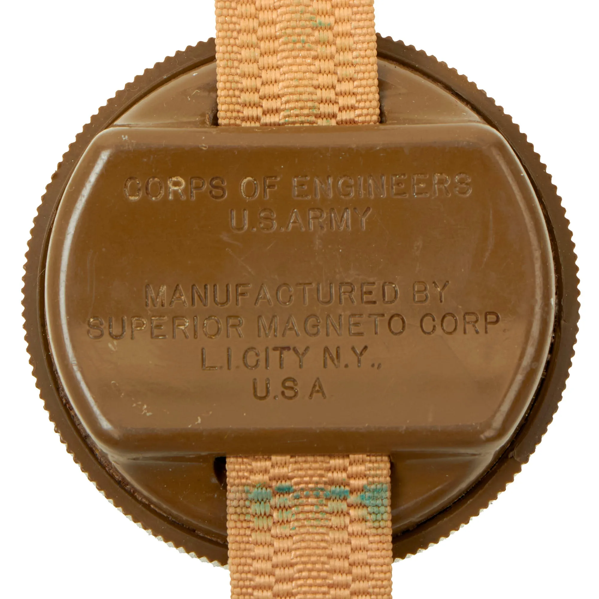 Original U.S. WWII US Army Corps of Engineers Wrist Compass by Superior Magneto Corporation with Web Wristband