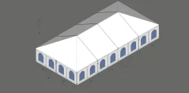 Turbotrack Tent, 30' x 60' French Window Walls