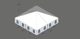 Turbotrack Tent, 40' x 40' French Window Walls